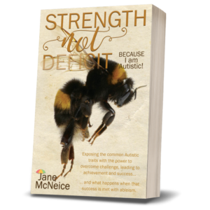 Strength not Deficit, book, Jane McNeice, Autism, anxiety, mental illness, business success, success, obsession, Autistic.